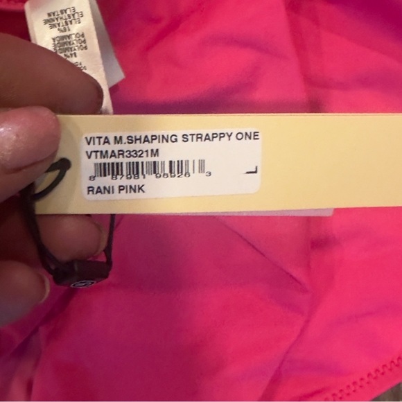 Cosabella Vita Marina Curvy Strappy One Piece Pink Swimsuit with gold accents L - Picture 9 of 9